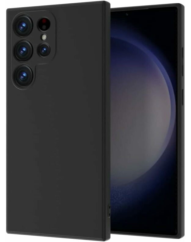 X-level Samsung Galaxy S23 Ultra dėklas, plonas, minkštas, silikoninis juodas arba tamsiai žalias