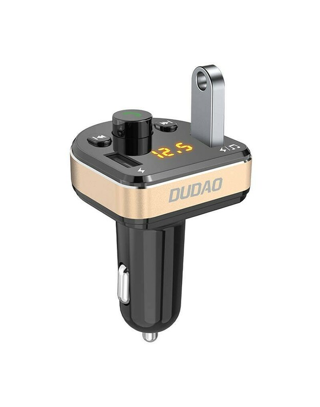 Automobilinis įkroviklis "Dudao R2Pro", "3-in-1", 2x USB, siųstuvas FM Bluetooth (juodas)