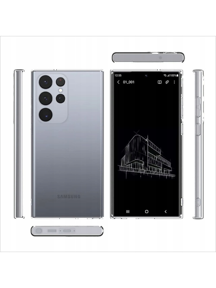 2 mm silikoninis dėklas SAMSUNG GALAXY S23 ULTRA galiniam dangteliui
