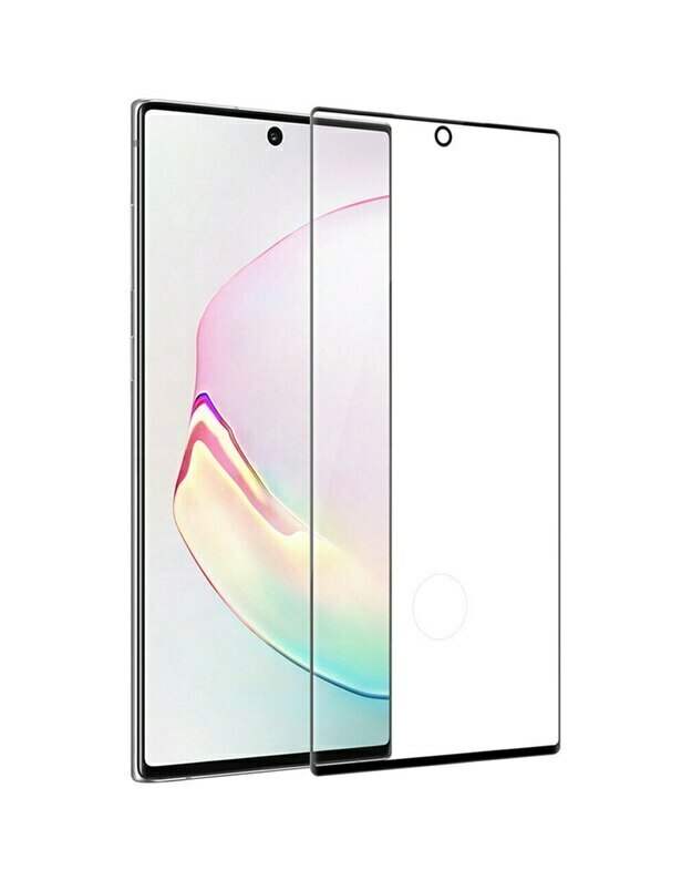 5D visiškai klijuotas grūdintas stiklas - „Samsung Galaxy Note 10“ (skylė)