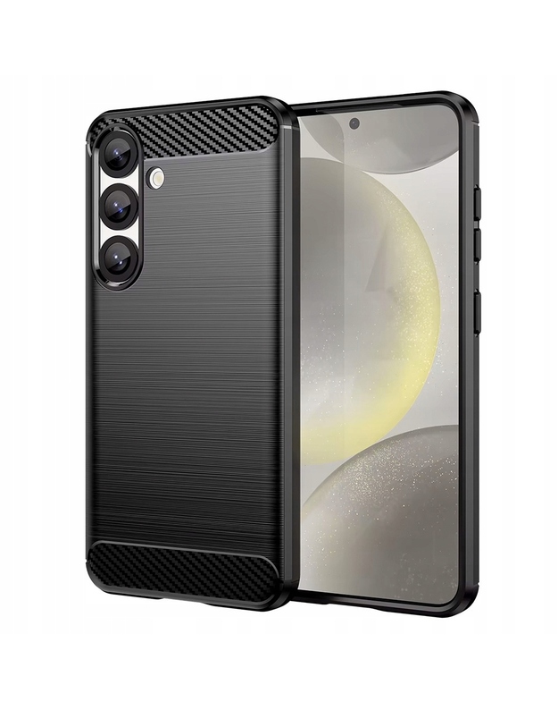 Anglies pluošto dėklas, skirtas „Samsung Galaxy A56 5G“, juodas stiklas