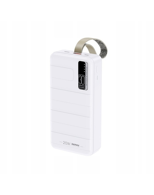 Remax power bank 30000mah usb tipas c pd 20w qc 22,5w baltas