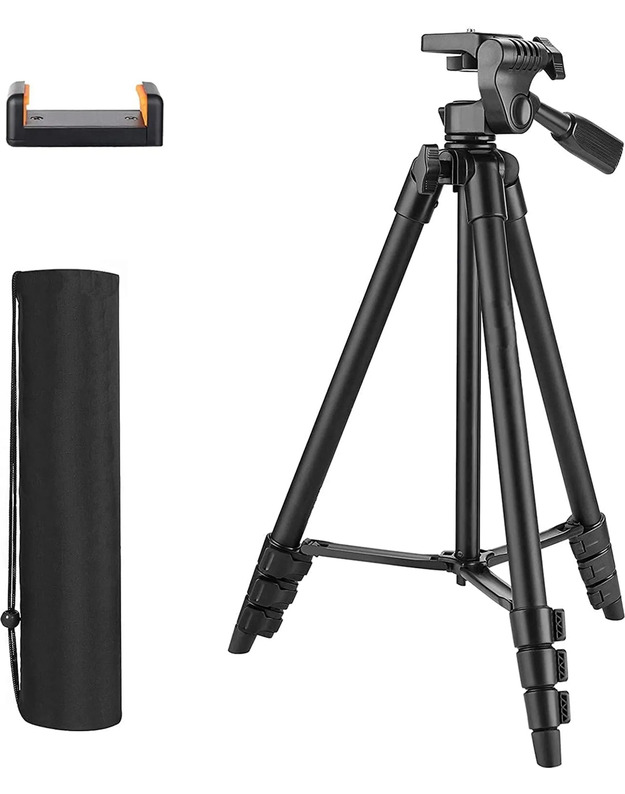 „Tacklife MLT01“ fotoaparato trikojis 40,5–136 cm, 5 viename lengvas aliuminio trikojis, 1/4 colio standartinis trikojis, veidrodinio fotoaparato trikojis ir sulankstomas trikojis su telefono laikikliu ir nešiojamojo kompiuterio krepšiu