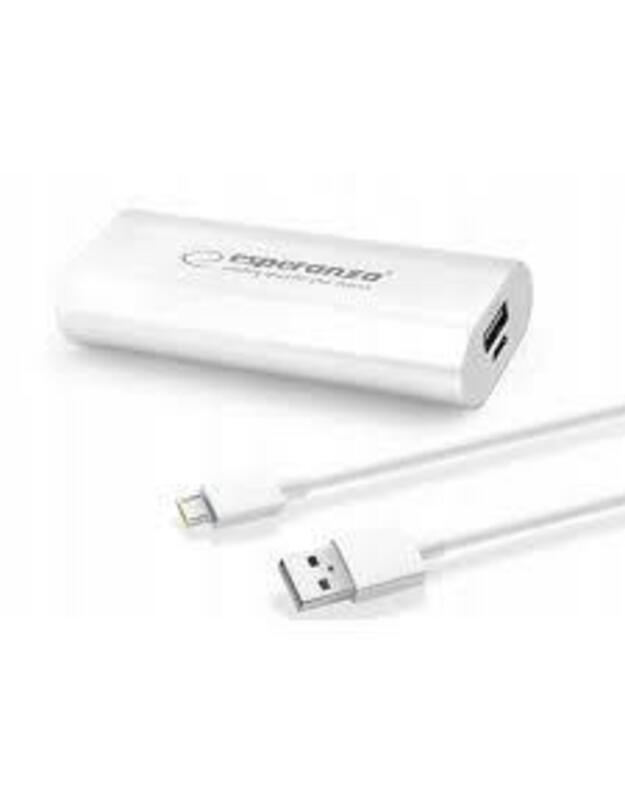 Esperanza POWER BANK HADRON 4400mAh baltas