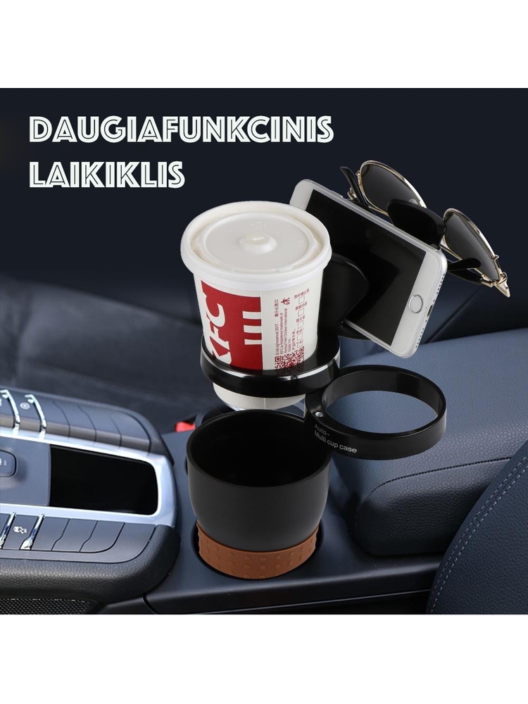 Telefono laikiklis Daugiafunkcinis laikiklis automobiliui 5 in 1