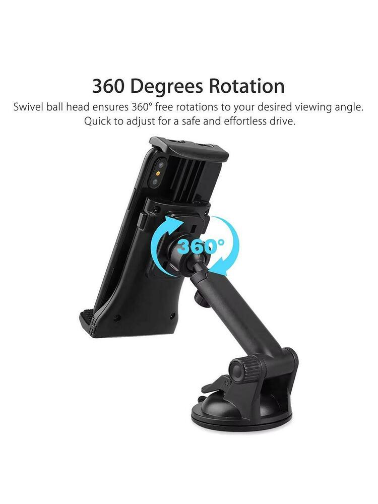 Telefono laikiklis Universalus reguliuojamas automobilinis laikiklis planšetei / telefonui, juodas