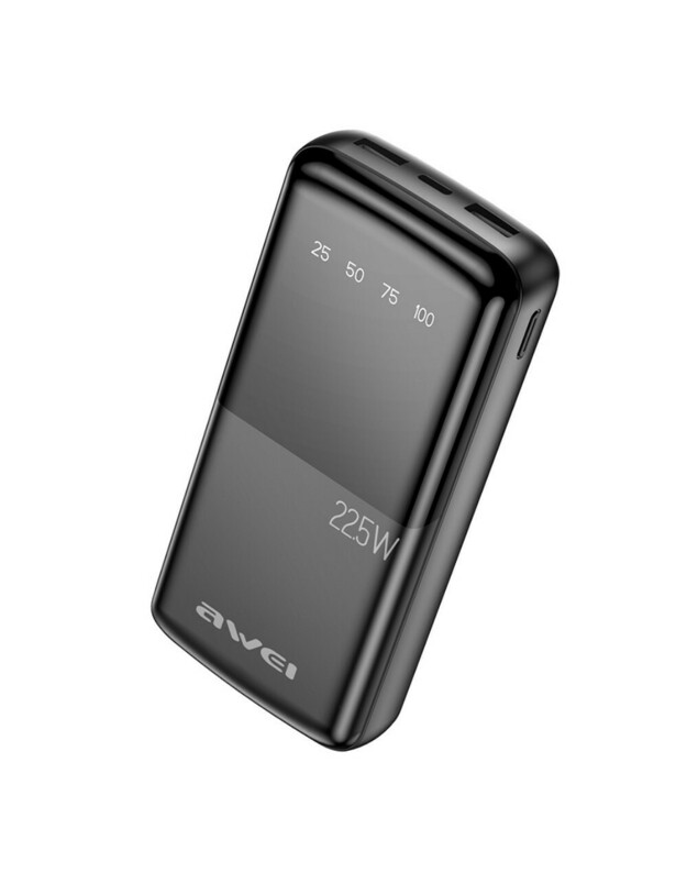 Juoda išorinė baterija Power Bank Awei P13K PD20W / QC22.5W 20000mAh