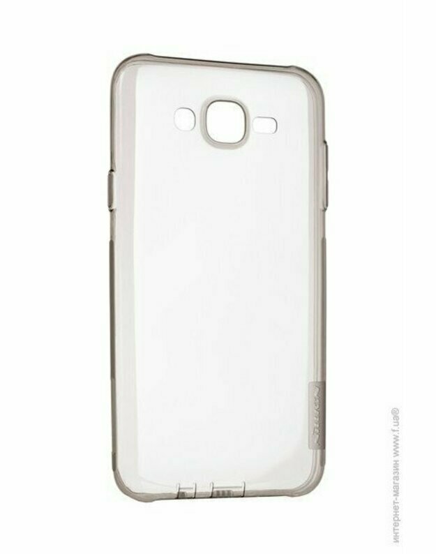 „Samsung Galaxy J7 (J700)“ dangtelio dėklas - skaidrus, pilkas