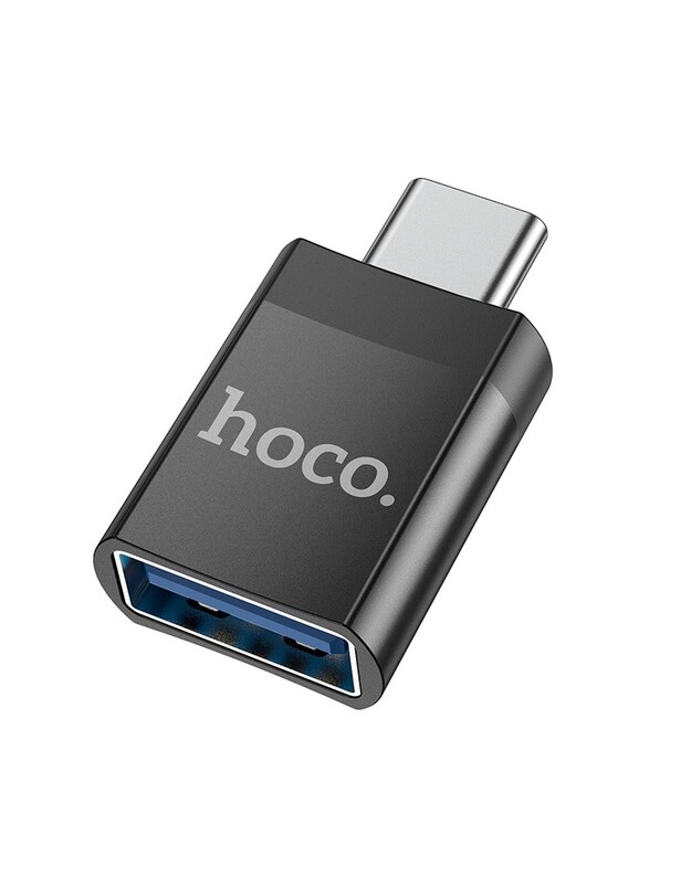 Adapteris Hoco UA17 Type-C to USB-A juodas