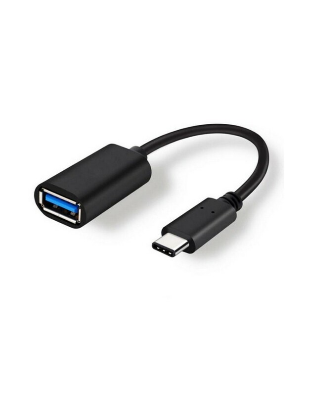 Adapteris iš Type-C į USB (OTG) juodas