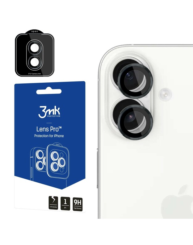 Apsauginis stikliukas kamerai 3mk Lens Pro Apple iPhone 17 juodas