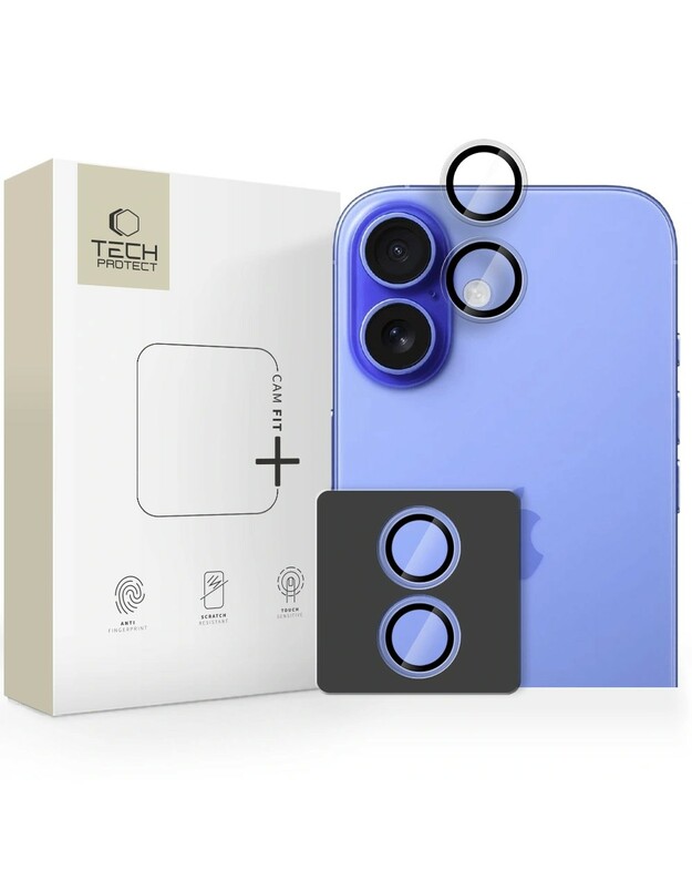 Apsauginis stikliukas kamerai Tech-Protect CamRing Fit+ Apple iPhone 17 skaidrus