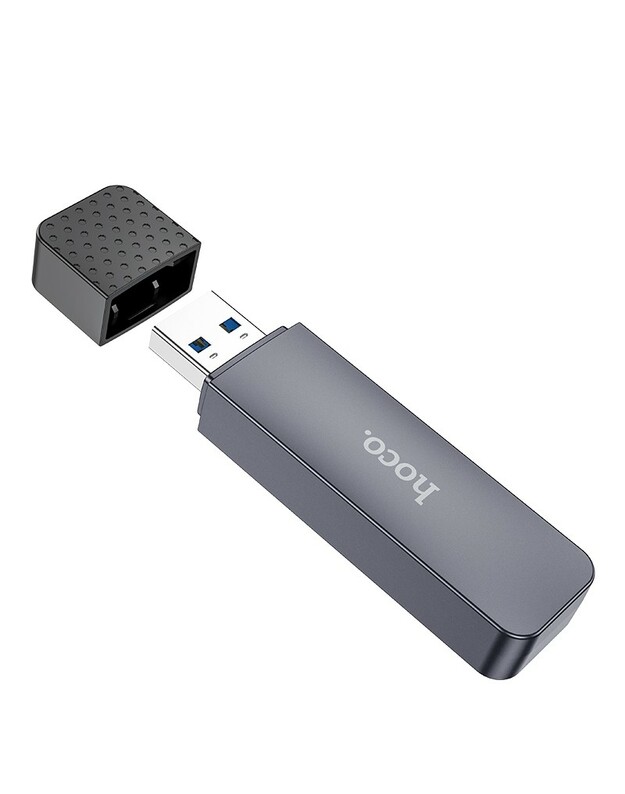Atminties kortelių skaitytuvas Hoco HB45 2-in-1 USB2.0 pilkas