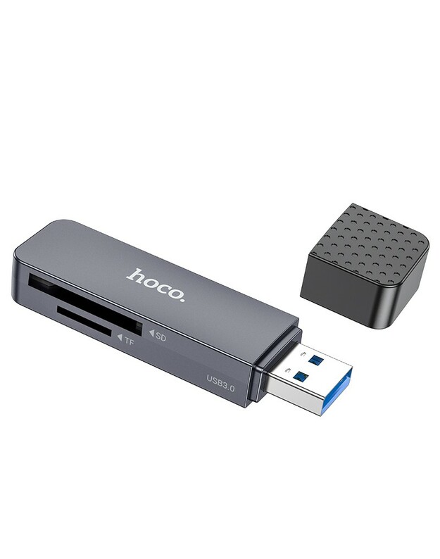 Atminties kortelių skaitytuvas Hoco HB45 2-in-1 USB3.0 pilkas