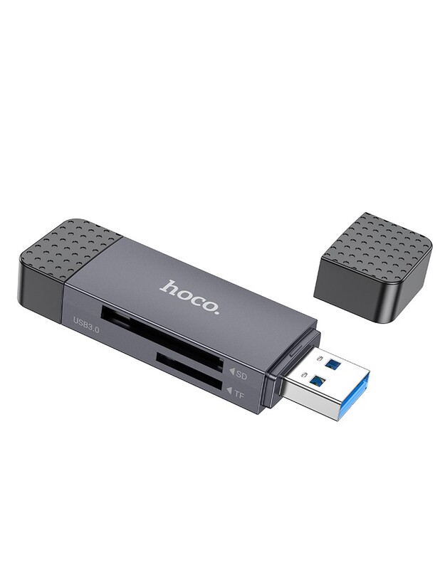 Atminties kortelių skaitytuvas Hoco HB45 USB-C/USB-A 2-in-1 USB2.0 pilkas