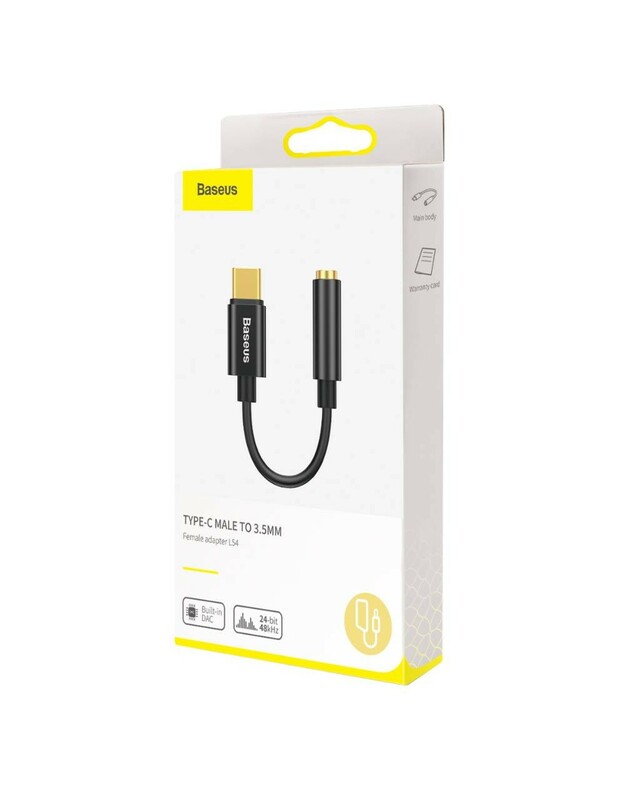 Audio adapteris Baseus L54 iš Type-C į 3.5mm juodas CATL54-01