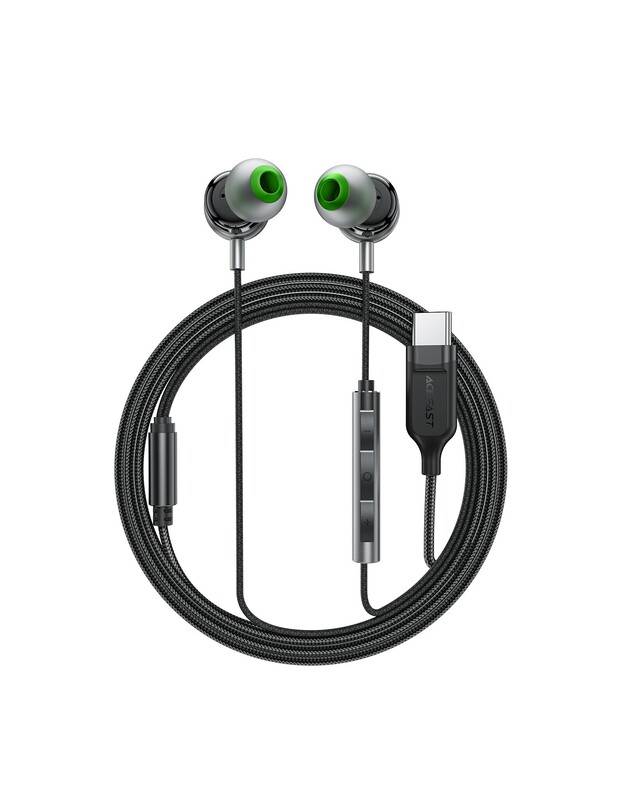 Ausinės Acefast L5 USB-C juodos