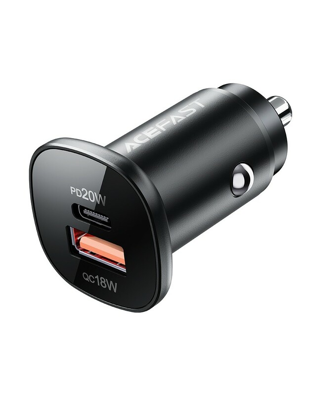 Automobilinis įkroviklis Acefast B1 Mini 38W USB-C+USB-A juodas