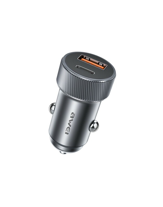 Automobilinis įkroviklis Awei C-857 33W USB-C/USB-A juodas