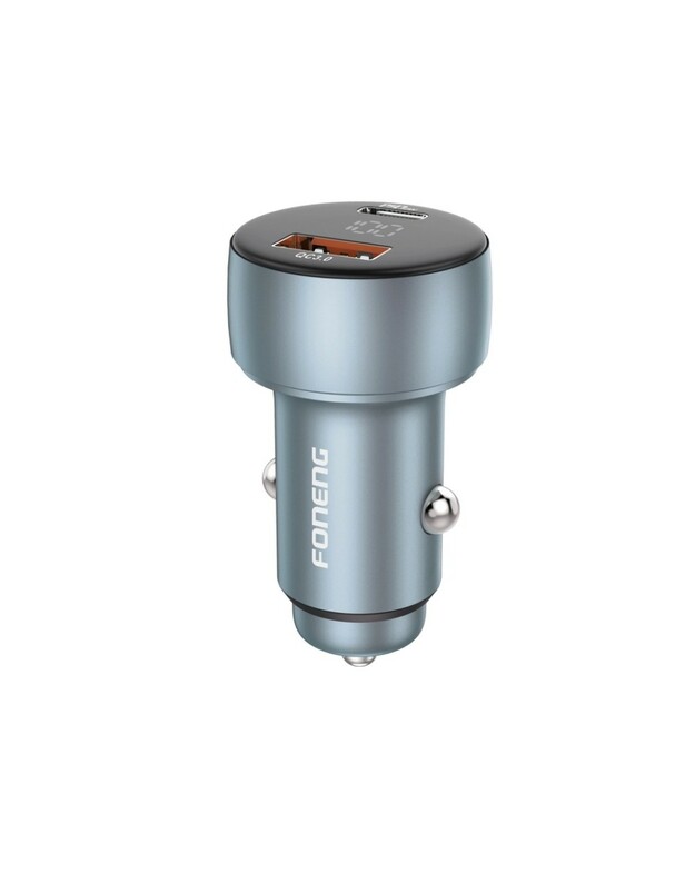 Automobilinis įkroviklis Foneng C18 48W USB-C/USB-A pilkas