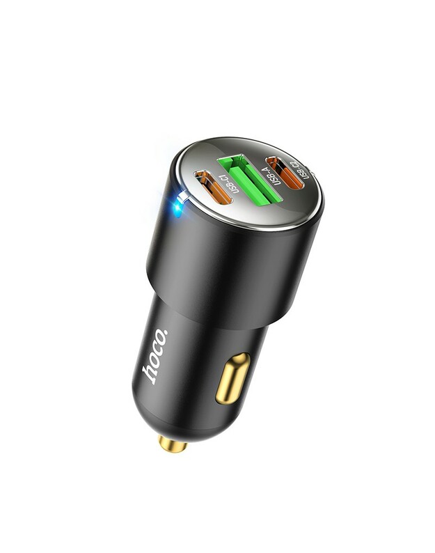 Automobilinis įkroviklis Hoco NZ6 PD45W 2xType-C/1xUSB-A juodas