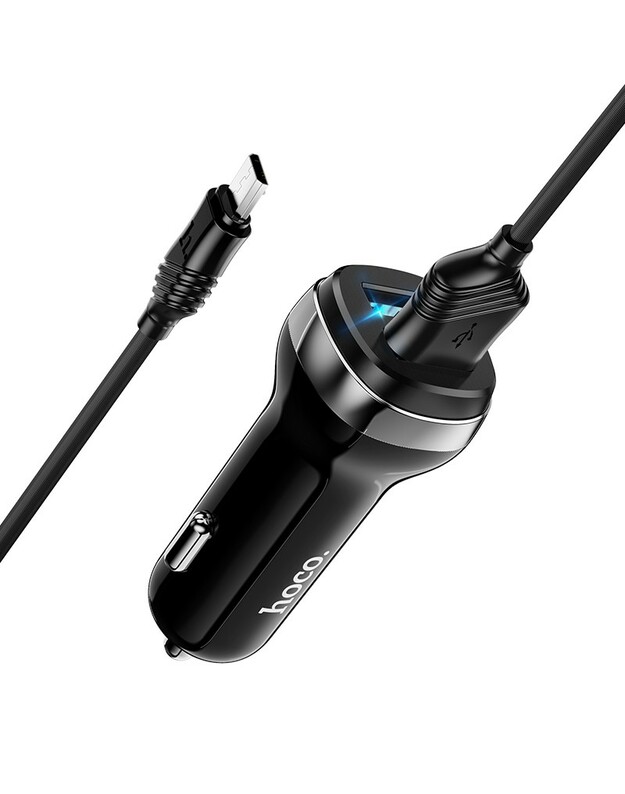 Automobilinis įkroviklis Hoco Z40 Superior Dual Port + MicroUSB juodas