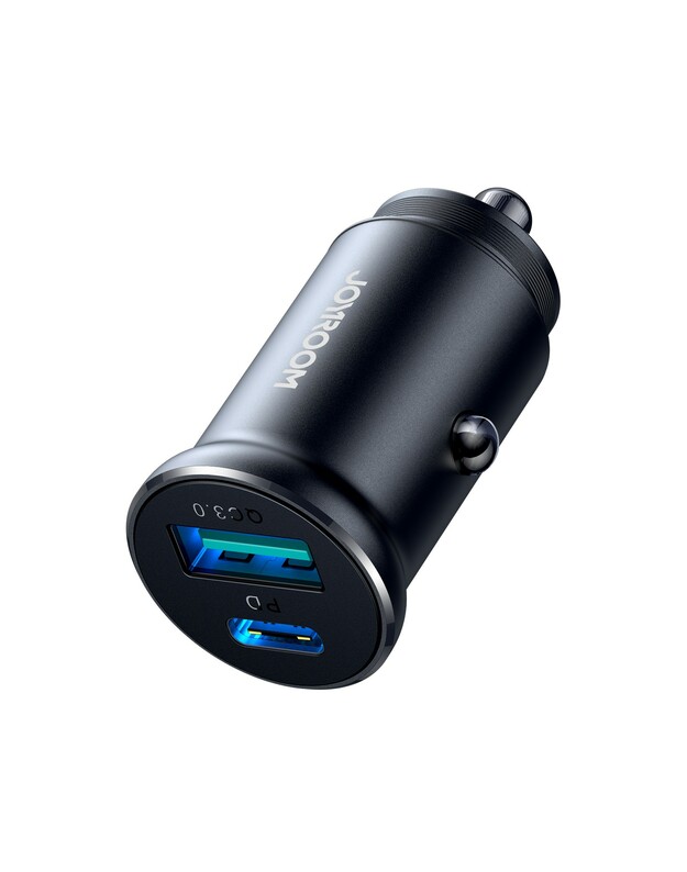 Automobilinis įkroviklis Joyroom JR-CCN05 USB-C/USB-A 30W juodas