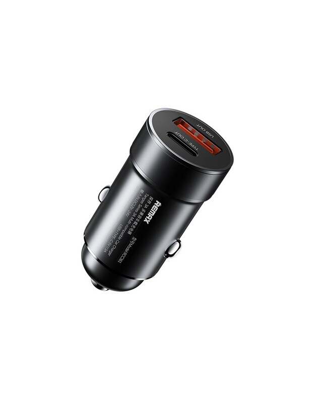 Automobilinis įkroviklis Remax RCC361 15W USB-C/USB-A juodas