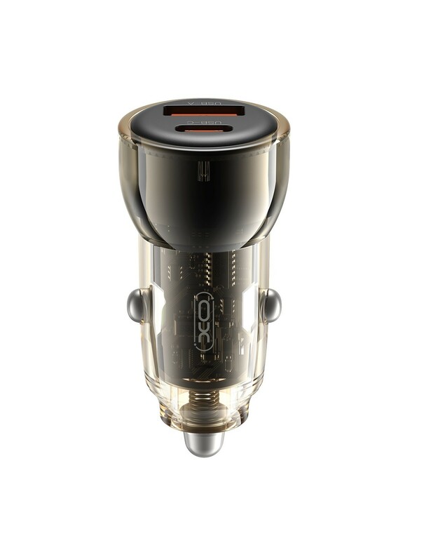 Automobilinis įkroviklis XO CC60 USB-A/USB-C 60W juodas