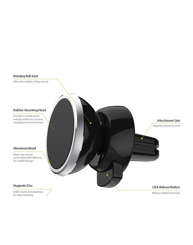Automobilinis telefono laikiklis CPH-26, tvirtinamas ant ventiliacijos grotelių, magnetinis