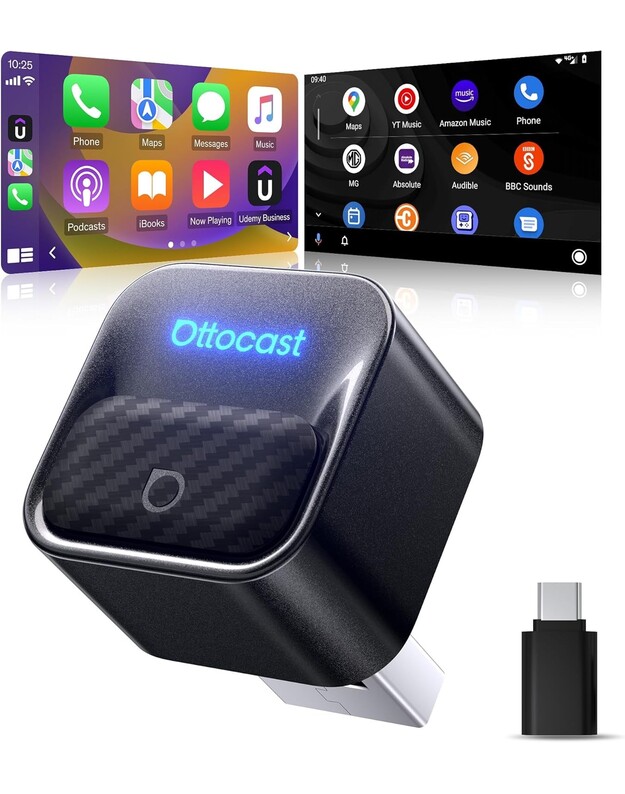 Belaidis CarPlay/Android Auto adapteris Ottocast Mini Core juodas