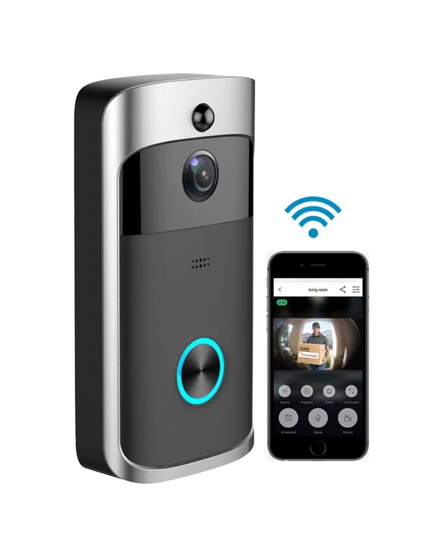 Belaidis išmanus durų skambutis su kamera ir judesio davikliu Reach DB-1 juodas