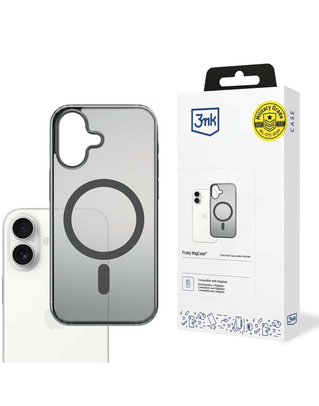 Dėklas 3mk Frosty MagCase Apple iPhone 17 juodas