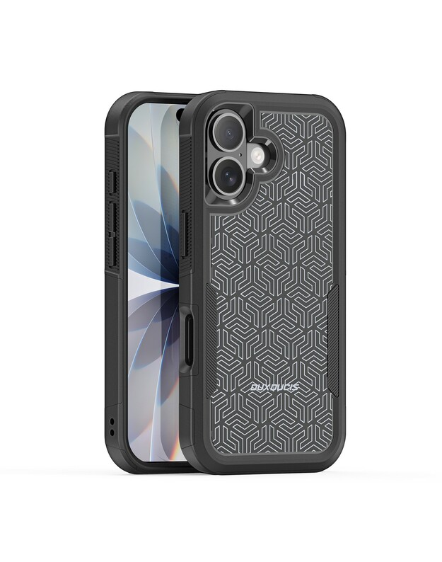 Dėklas Dux Ducis Shld Apple iPhone 17 juodas (Triangle Pattern)