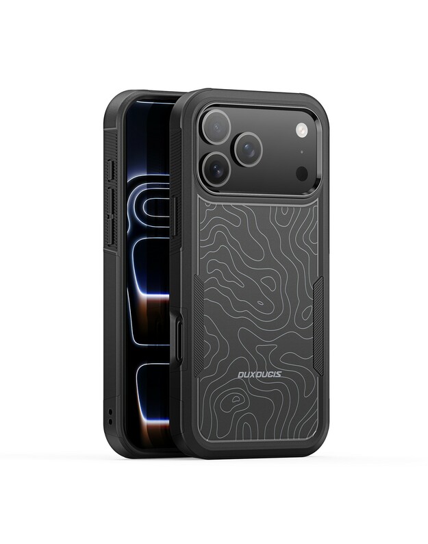 Dėklas Dux Ducis Shld Apple iPhone 17 Pro juodas (Contour Pattern)