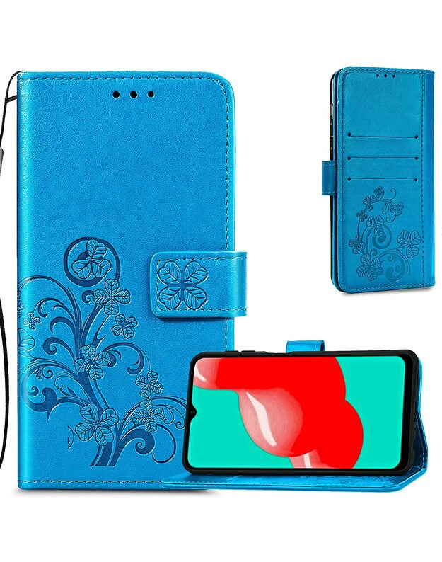Dėklas Flower Book Samsung A037 A03s tamsiai mėlynas