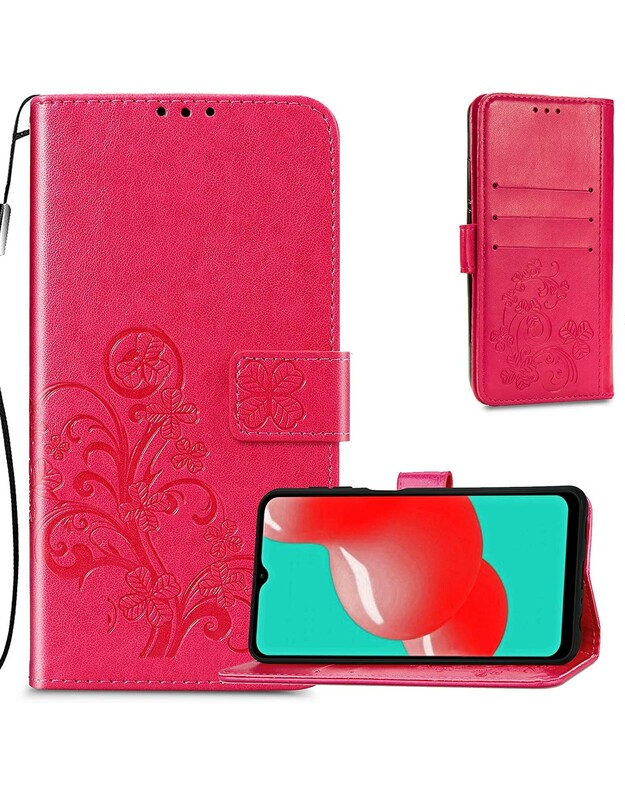 Dėklas Flower Book Samsung A566 A56 5G rožinis-raudonas