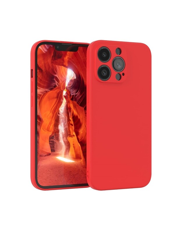Dėklas Liquid Silicone 1.5mm Apple iPhone 12 Pro Max raudonas