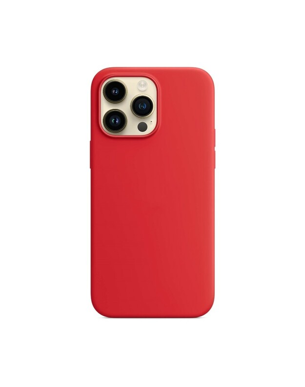Dėklas Mag Silicone Case Apple iPhone 14 Pro raudonas