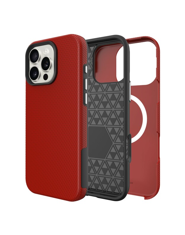 Dėklas Perfectionists Triangle Mag Case Apple iPhone 15 Pro Max raudonas