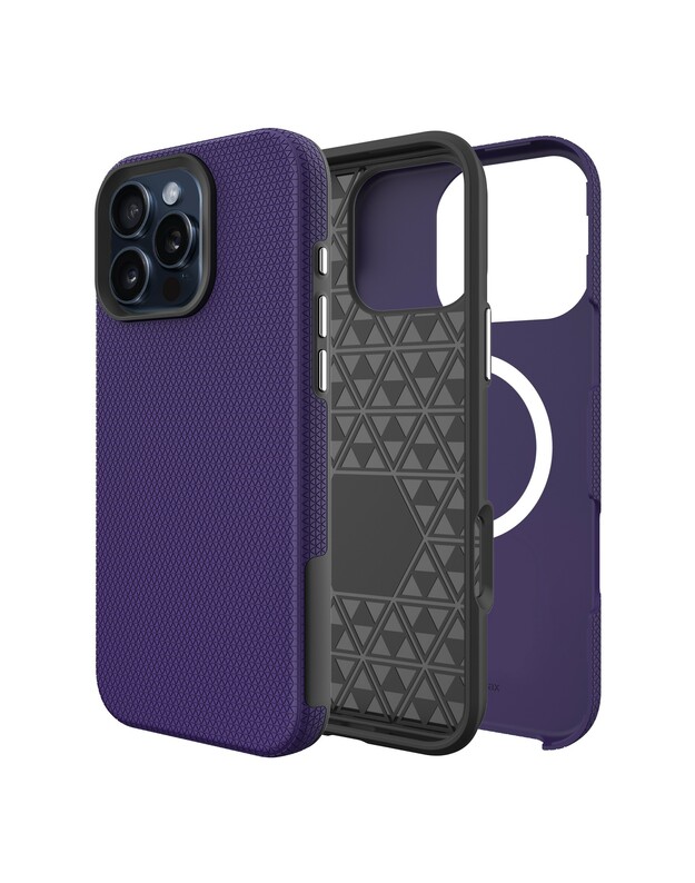 Dėklas Perfectionists Triangle Mag Case Apple iPhone 15 Pro violetinis
