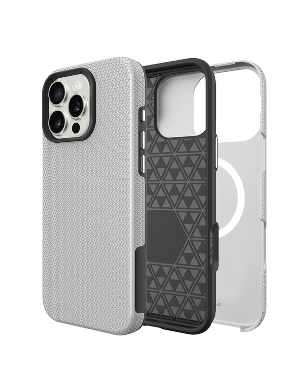 Dėklas Perfectionists Triangle Mag Case Apple iPhone 17 sidabrinis