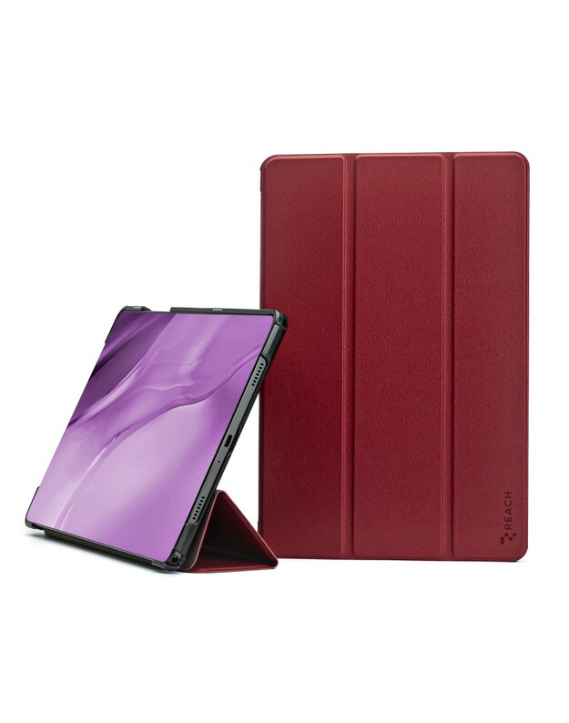 Dėklas Reach Smart Leather Lenovo Tab P11 Pro Gen 2 TB132FU tamsiai raudonas