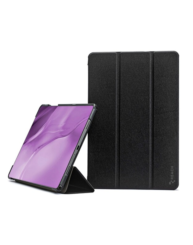 Dėklas Reach Smart Leather Samsung T730/T736 Tab S7 FE 12.4 2021 juodas