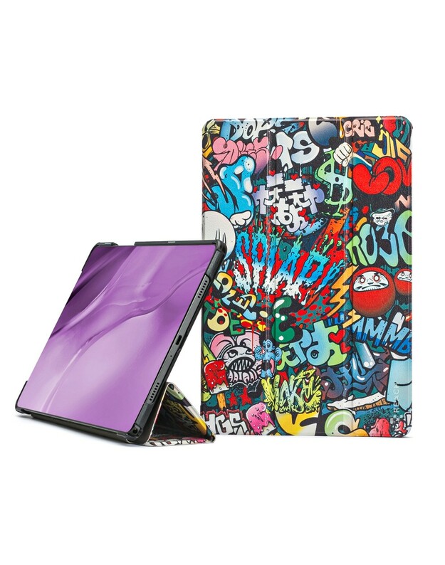 Dėklas Reach Smart Leather Samsung X110/X115 Tab A9 8.7/X130/X135 Tab A11 8.7 graffiti