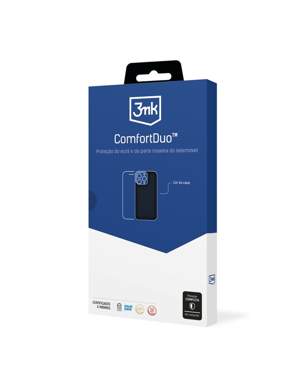 Dėklo ir apsauginio stikliuko rinkinys 3mk ComfortDuo Matt Black Apple iPhone 11