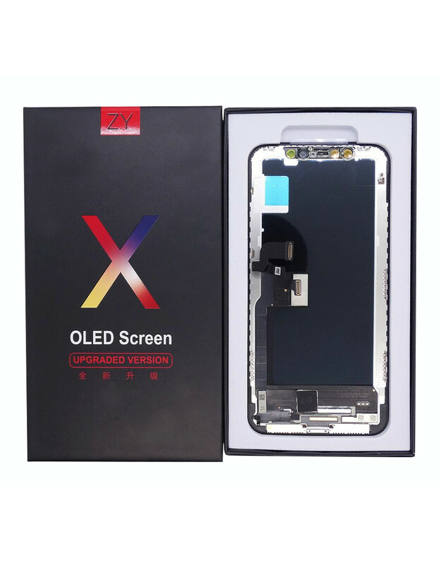Ekranas Apple iPhone X su lietimui jautriu stikliuku ZY hard OLED (non-removable IC)