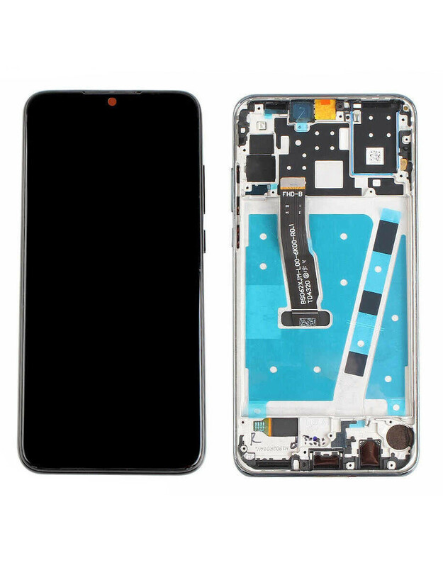 Ekranas Huawei P30 Lite su lietimui jautriu stikliuku ir rėmeliu juodas ORG