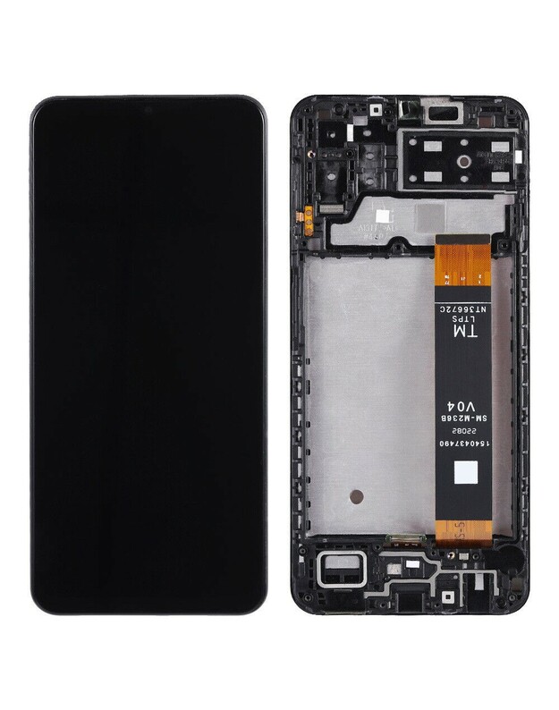 Ekranas Samsung A135 A13 4G 2022 su lietimui jautriu stikliuku su rėmeliu juodas ORG