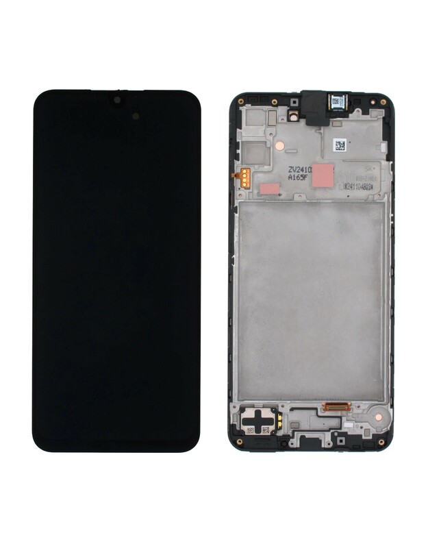 Ekranas Samsung A165 A16 4G su lietimui jautriu stikliuku ir rėmeliu originalus Black (service pack)